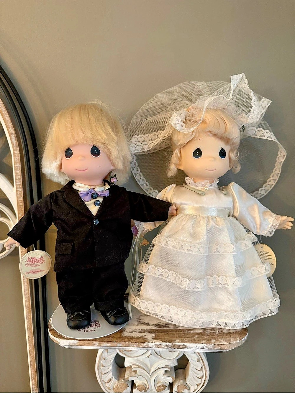 Vintage Precious Moments Bride & Groom Wedding Doll Set – 1997